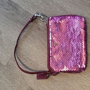Coach pink sequence mini bag
